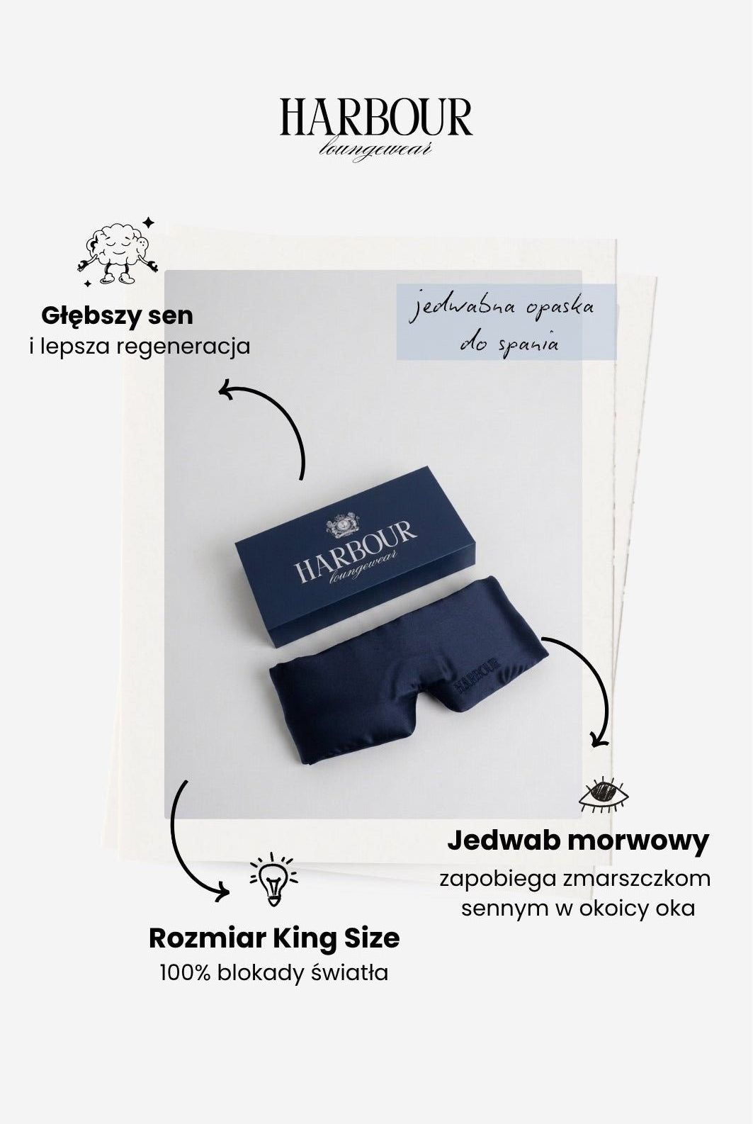 Blackout Sleeping Mask 100% Silk - Harbour
