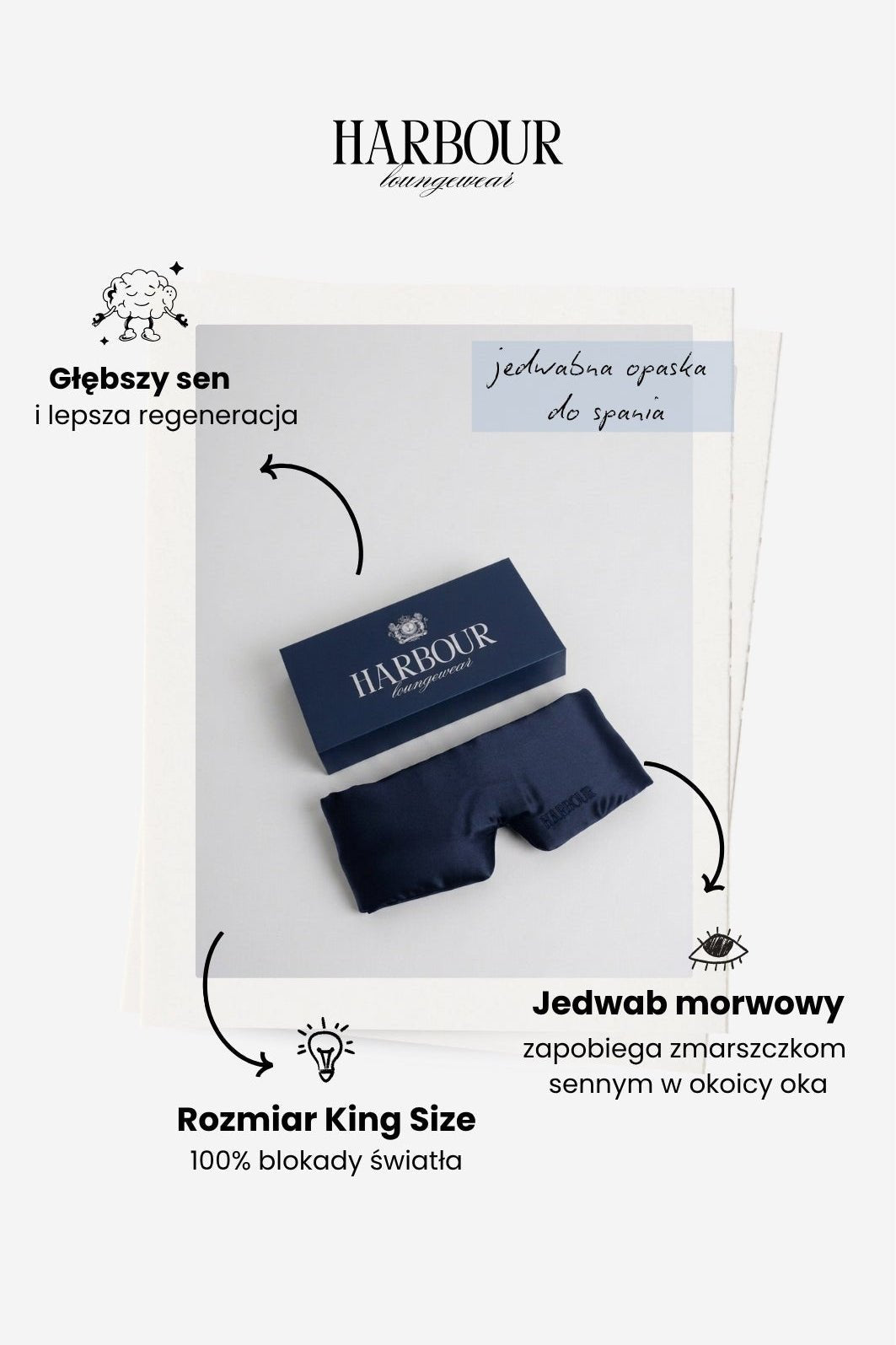 Blackout Sleeping Mask 100% Silk - Harbour